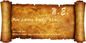 Marjanov Emília névjegykártya